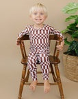 Bamboo Two Piece Set | Chocolate Checkered