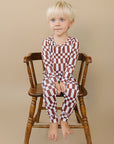 Bamboo Two Piece Set | Chocolate Checkered