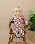 Bamboo Two Piece Set | Chocolate Checkered