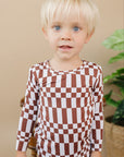 Bamboo Two Piece Set | Chocolate Checkered