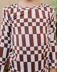 Bamboo Two Piece Set | Chocolate Checkered