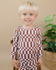Bamboo Two Piece Set | Chocolate Checkered