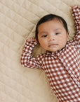 Bamboo Zip Romper | Chocolate Gingham
