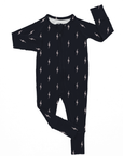 Black Lightning Bolt | Bamboo Romper: 18-24 Months