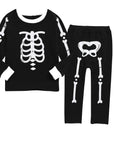Glow in the Dark Pajama Set Halloween Skeleton White