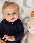 Solid Rib Organic Cotton Sleep & Play - Midnight