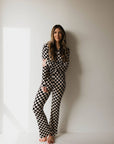 Women's Bamboo Pajamas | Black Checkerboard