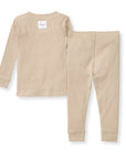 Solid Rib Organic Cotton Two-Piece Pajamas - Hummus