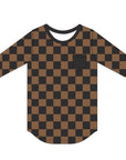 Black & Tan Checkered Pocket Long Sleeve