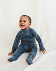 Viscose Bamboo + Organic Cotton Zipper Jumpsuit - Midnight: 6-12M