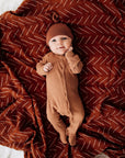 Rust Bamboo Newborn Knot Hat