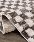 Benjy Cream & Charcoal Checkered Area Rug