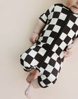 Bamboo Shorty Romper | Black Checkered