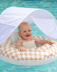 Ali+Oli Baby Swim Seat with Sun Canopy (Tan Checkers)