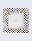 Grey & White Bone Inlay Picture Frame | Checkerboard | 4x4