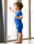 Blue Colorful Short Sleeve viscose PJs-C