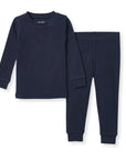 Solid Rib Organic Cotton Two-Piece Pajamas - Midnight