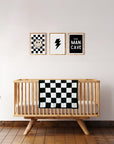 Checkered Plush Blanket | Black