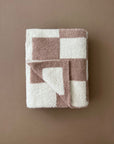 Checkered Plush Blanket | Latte