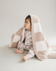 Checkered Plush Blanket | Latte