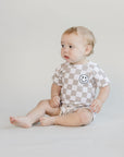 Checkered Shorts Set | Latte