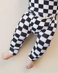 Checkered Smiley Lounge Set | Black