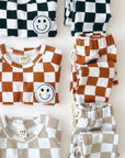 Checkered Smiley Lounge Set | Copper