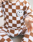 Checkered Smiley Lounge Set | Copper