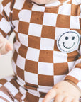 Checkered Smiley Lounge Set | Copper