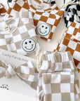 Checkered Smiley Lounge Set | Copper