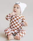 Checkered Smiley Lounge Set | Copper