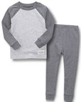 New Melange raglan Charcoal Boys Girls Long Sleeve PJs