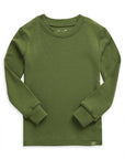 Modal Oilve Long Sleeve PJs: Olive / M (3T)