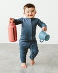 Viscose Bamboo + Organic Cotton Zipper Jumpsuit - Midnight: 6-12M