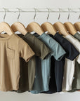 Curved-Hem Pocket Tee - Sea Blue