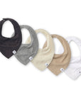 Organic Cotton Baby Bandana Bibs - Ash