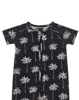 Bamboo Shorty Romper | Palm Style Black