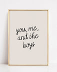 You Me And The Boys Wall Art Print | Family Home Decor