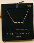 Secret Box Gold Dipped Dainty Mama Pendant Necklace