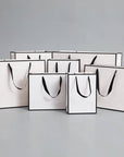 White with Black Border Paper Gift Bag w/ free tissue
