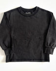 Toddler Black Acid- Wash Long Sleeve Tee