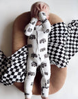 Cream Monster Trucks | Bamboo Romper