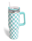 Checkered Pattern 40oz Tumbler with Handle: ONE SIZE / Black