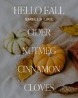 Hello Fall 9 oz Soy Candle - Fall Decor & Gifts