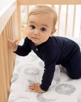 Solid Rib Organic Cotton Sleep & Play - Midnight