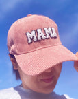 Corduroy Mama Ball Cap: White