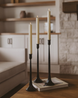 Black Cast Iron Taper Candle Holders, Set of 3 - Home Decor