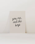 You Me And The Boys Wall Art Print | Family Home Decor
