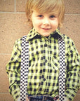 Black and White Checkered Suspenders