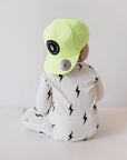 Bamboo Zip Pajamas | White & Black Lightning Bolt
